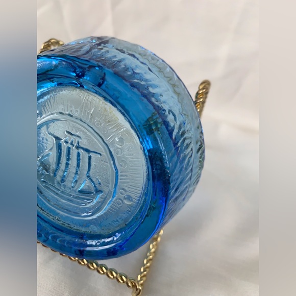 Vintage Wheaton Glass Blue Glass NULINE Individual Ashtray Sailboat - Picture 8 of 10